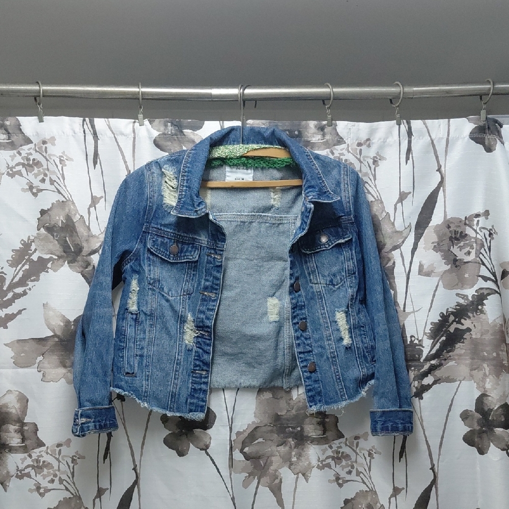 Women's Distressed Blue Jean Jacket